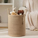 Large Tall Woven Storage Basket – Foldable Cotton Rope Laundry Hamper
