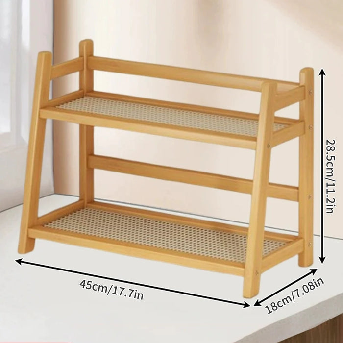 2-Tier Bamboo Spice Rack – Counter & Cabinet Organiser