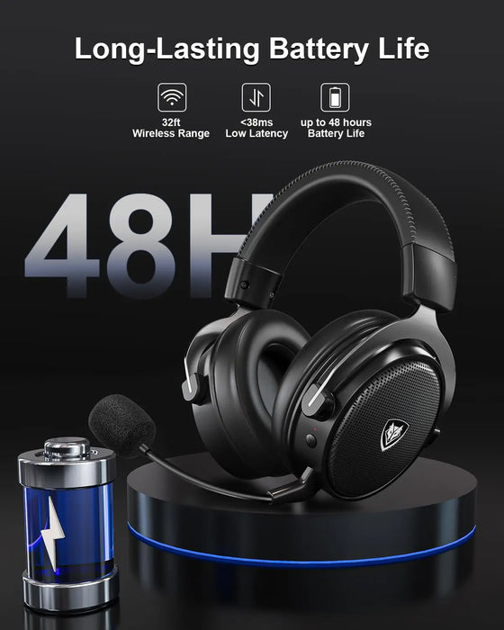 NUBWO® G Series – bezprzewodowy zestaw słuchawkowy do gier z technologią 2,4 GHz i Bluetooth 5.3, mikrofonem z redukcją szumów i dźwiękiem stereo – kompatybilny z PS5 / PS4 / PC / komputerem / telefonem / XBOX / Switchem