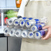 2-Tier Automatic Roll-Down Fridge Drink Dispenser — Clear Stackable Can Organiser