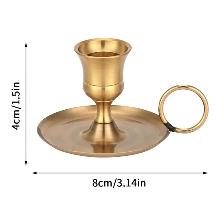 Retro Metal Candle Holder with Handle — European-Style Centrepiece for Dining Table, Weddings & Festive Décor