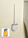 Wall-hanging Long-handle Toilet Brush with Silicone Head, 36×9×4 cm