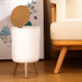 7L Round Wood‑Grain Press Dustbin with Legs