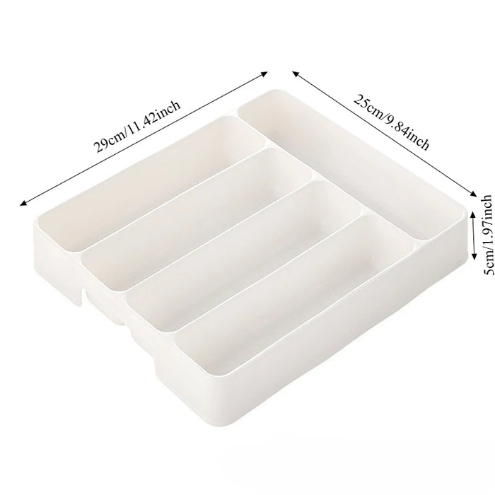 Adjustable Kitchen Drawer Organiser Tray — Moveable Dividers for Cutlery & Utensils