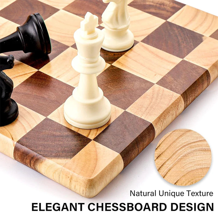 End-grain Rubber Wood Chopping & Serving Board (Flippable) — JT549