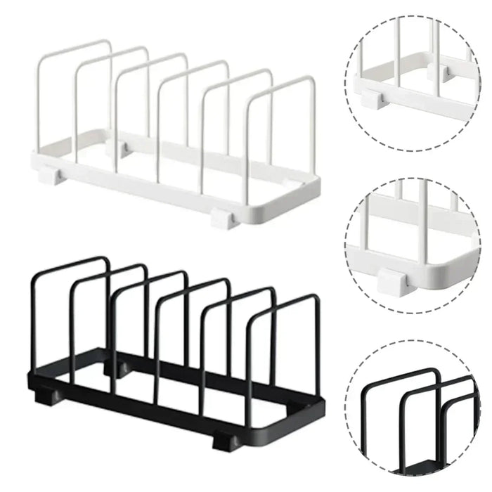 Stainless Steel Pot & Pan Lid Rack — Plate, Tray & Cutting Board Organiser