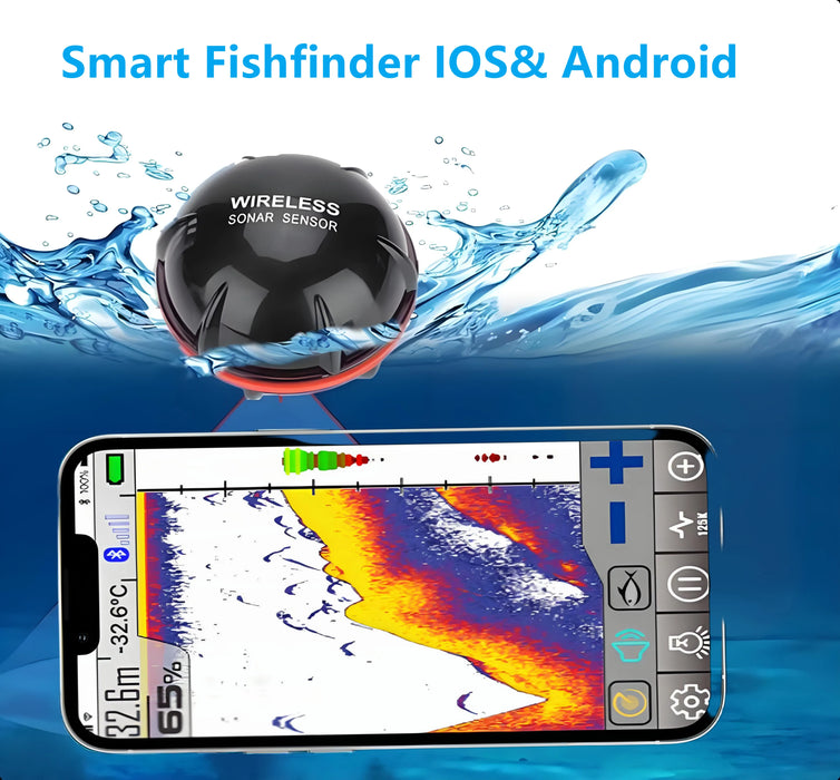 Wireless Portable Fish Finder Sonar Sensor – 125 kHz Echo Sounder
