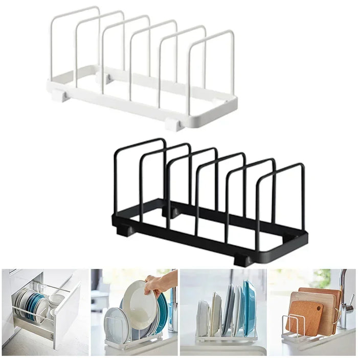 Stainless Steel Pot & Pan Lid Rack — Plate, Tray & Cutting Board Organiser