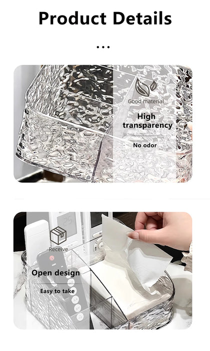 Clear Cosmetic Storage Box – Vanity Makeup & Skincare Organiser (3 / 4 / 5 Grid)