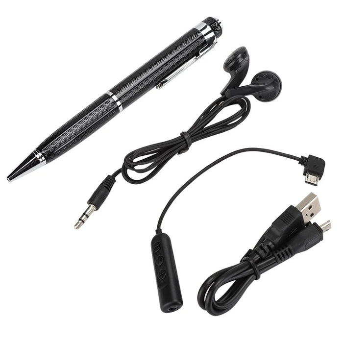 Pen-style Digital Voice Recorder — 12‑hour Continuous, 192kbps, One-button