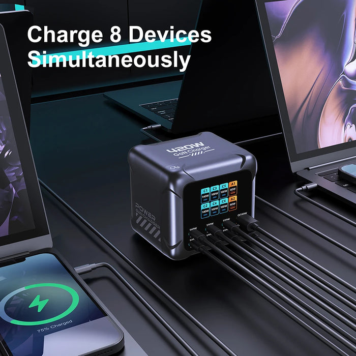 420W GaN PD3.1 PPS Fast Charging Station with Digital Display — up to 140W USB‑C