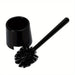 Long‑Handle Toilet Brush with Holder — Flexible Deep‑Clean, Portable (White or Black)