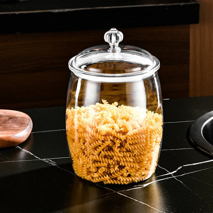 Airtight Clear Plastic Food Canister – 2.2 / 3.8 / 6.5L Flour, Cookie & Candy Jar with Lid