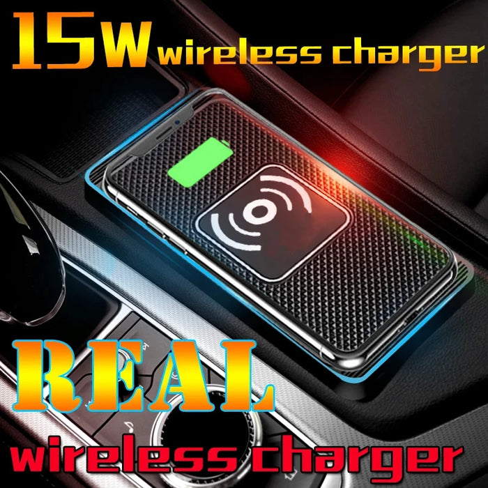 15W Wireless Car Charger Pad – Qi Fast Car Phone Charger for iPhone 11–15 & Android