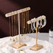Solid Wood Jewellery Display Stand with Wooden Base – Bracelet, Necklace & Hairband Rack