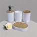 4-piece Bathroom Accessory Set — Toothbrush Holder, Mouthwash Cup, Soap Dispenser & Soap Dish