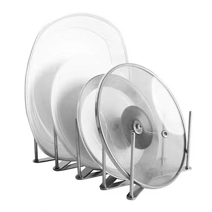 Retractable Foldable Stainless Steel Plate & Pot Lid Rack — Adjustable Dish and Tableware Organiser