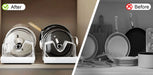 Pull-Out Pots & Pans Organiser — Sliding Lid Holder & 8-Compartment Kitchen Rack (White/Black)