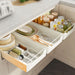 Pull-Out Kitchen Drawer Rack with Slide Rails — 43cm Stainless Steel Organiser (White)