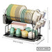 2-Tier Dish Drainer with Drain Board, Cup & Utensil Holders