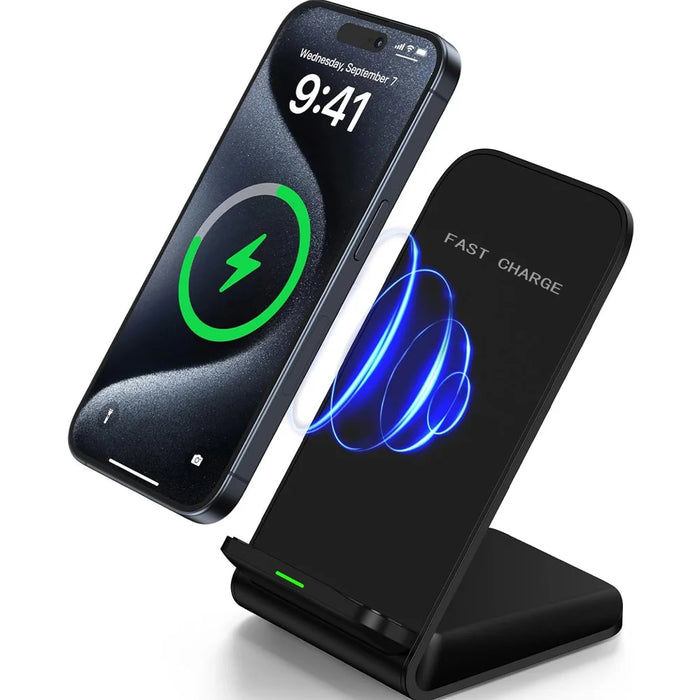 Fast Wireless Charging Stand — 30W Qi Charger for iPhone 12–17 Pro Max, Samsung S21–S24 & Xiaomi