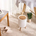 7L Round Wood‑Grain Press Dustbin with Legs