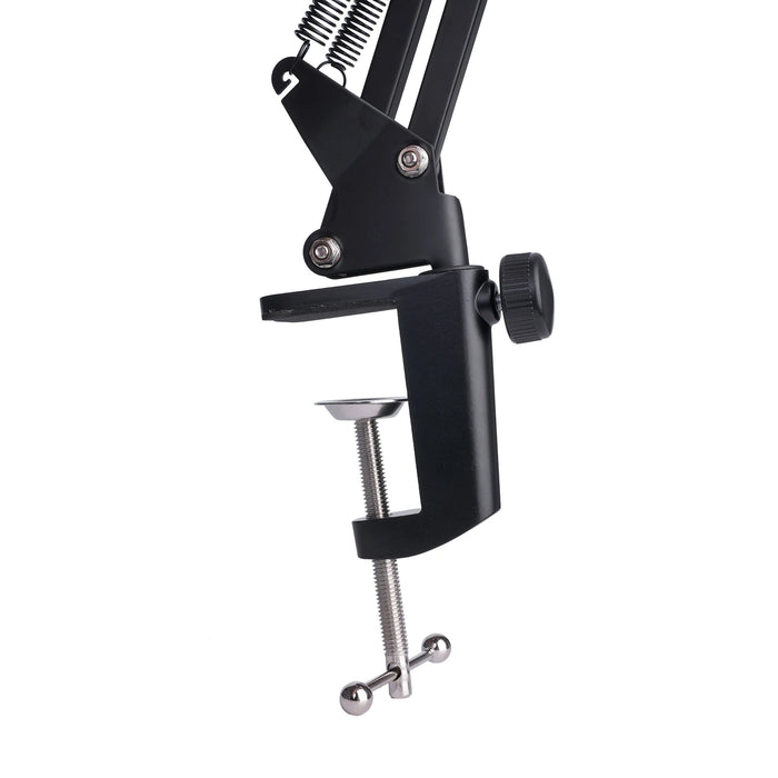 Extendable Scissor-Arm Microphone Boom Stand with Table Clamp & Adapter