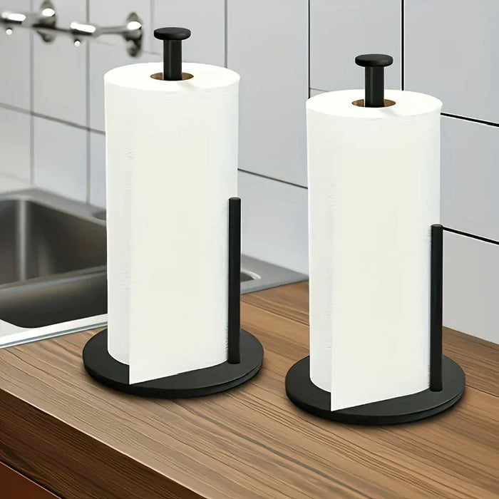 Stainless Steel Paper Towel Holder with Weighted Base — Heavy-Duty Countertop Dispenser