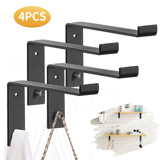 AGSIVO 4PCS/Set Vintage - Wall Mounted Floating Shelves with Hook - Ideal for Space Saving and Displaying Collectibles - Shopsta EU