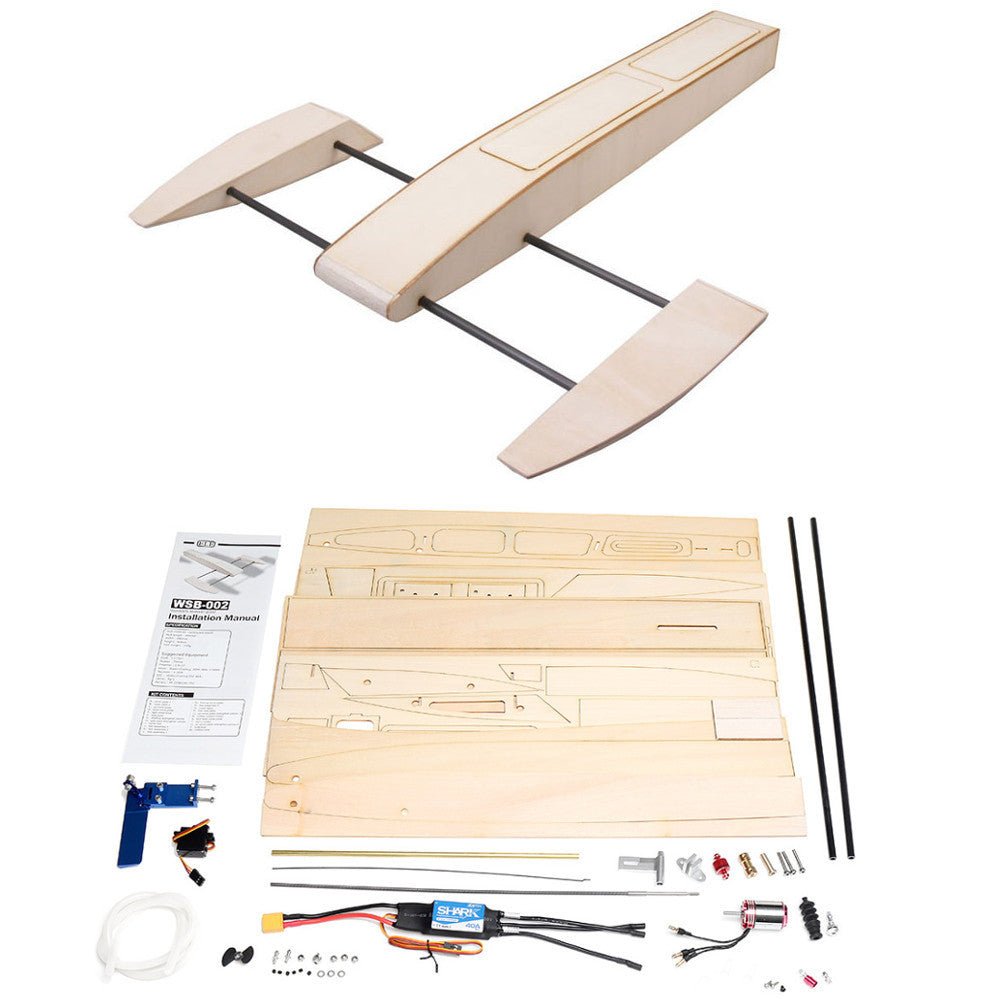 Wooden DIY RC Speed Boat Kit - Sponson Outrigger Shrimp Model for ...