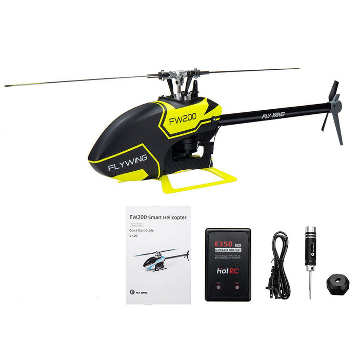 FLY WING FW200 - 6CH 3D Acrobatic GPS RC Helicopter with Altitude Hold & One-Key Return - BNF with H1 V2 Flight Control System for Easy App Adjustments - Shopsta EU