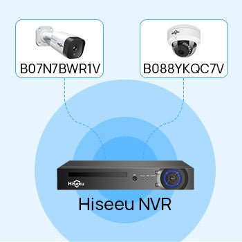 Hiseeu 8CH 5MP NVR Camera System - 4Pcs POE H.265+ IP Security Cameras, Audio, Night Vision 10m, IP66 Waterproof, Onvif - Ideal for Home and Business Security - Shopsta EU