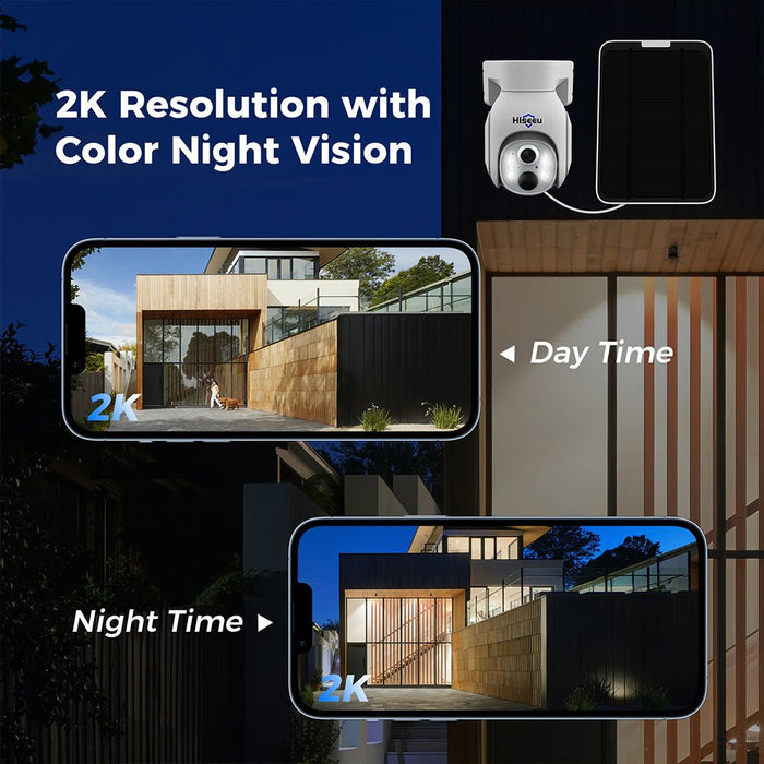 HISEEU TD473 - Solar Powered 4G Outdoor Security Camera with 360° PTZ, HD Color Night Vision & 2-Way Talk - IP66 Waterproof Home Surveillance Solution - Shopsta EU