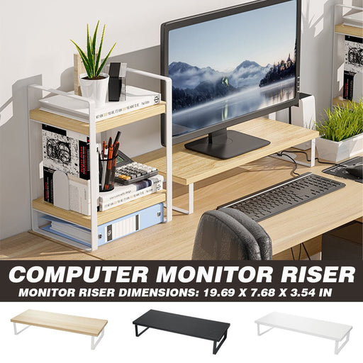 Macbook Desktop Stand - Multifunctional Monitor Riser with 2-Layer Shelves and Desk Organizer - Ideal for Office Efficiency and Space Management - Shopsta EU