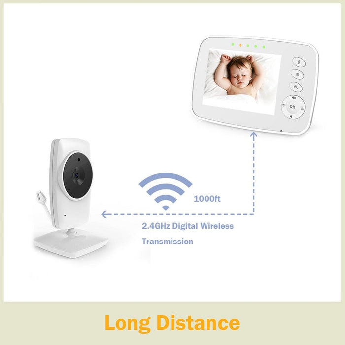 SM32 Wireless Video Baby Monitor - 3.2 Inch LCD Screen, Two Way Audio, Night Vision, Temperature Monitoring - Ideal for Secure Baby Surveillance and Communication - Shopsta EU