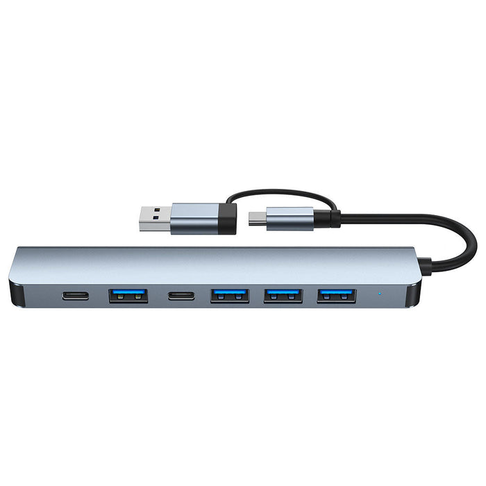 Type-C Docking Station - 7-in-1 USB-C Hub Splitter Adapter with 5Gbps Multiport USB3.0, USB2.0 & USB-C Ports - Perfect for PC and Laptop Connectivity - Shopsta EU