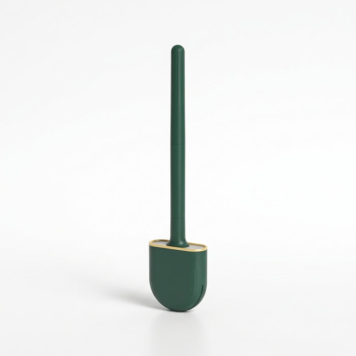 Silicone Toilet Brush with Quick‑Dry Base, Flexible Flat Head and Non‑Slip Handle
