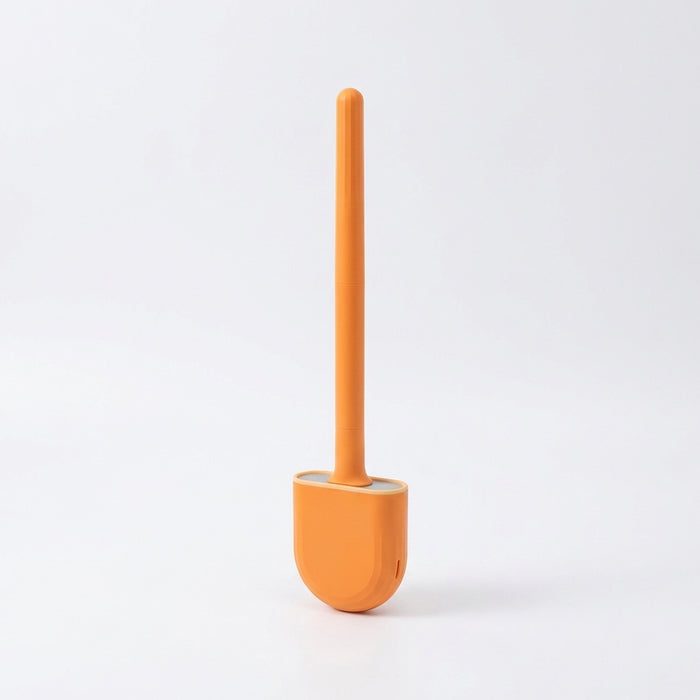 Silicone Toilet Brush with Quick‑Dry Base, Flexible Flat Head and Non‑Slip Handle