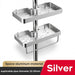 Punch-Free Shower Caddy (Single or Double) — Space Aluminium Shelf with Optional Towel Rail