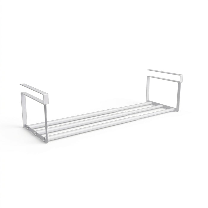 Telescopic Under-Shelf Shoe Rack — Space-Saving Double-Tier Organiser (White)