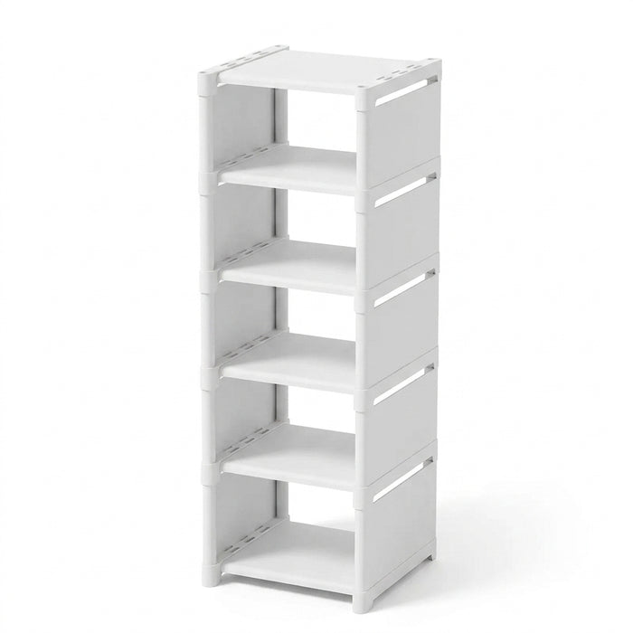6/8-Tier Shoe Organiser — Metal Frame with Fabric Shelves, Space-Saving Rack