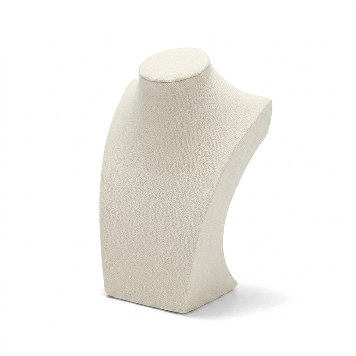 Linen Jewellery Bust Necklace Display Stand — Beige