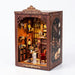 Twilight Library DIY Wooden Bookend Miniature Cottage with Touch LED