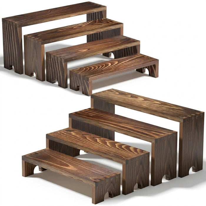 Stackable Wooden Tiered Riser Stands – Cupcake & Dessert Display (4 or 8pcs)