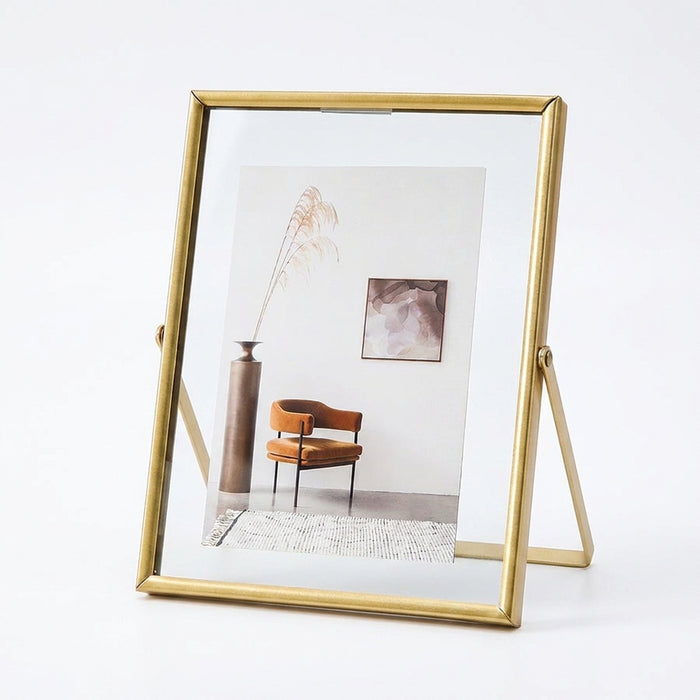 4- & 6-inch Metal Floating Photo Frame — Gold or Black with Transparent Acrylic Panels
