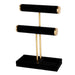 Two-Level T-Style Wooden Bangle Stand – Velvet-Lined Jewellery Display