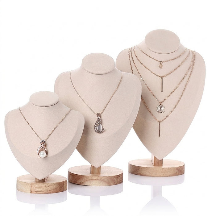 Wooden Jewellery Bust — Mannequin Necklace Stand and Display Prop