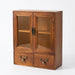 Nordic Solid Wood Retro Double-Door Display Cabinet — Desktop Storage for Cosmetics & Sundries