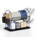 2-Tier Dish Drying Rack with Drip Tray, Cup & Utensil Holders