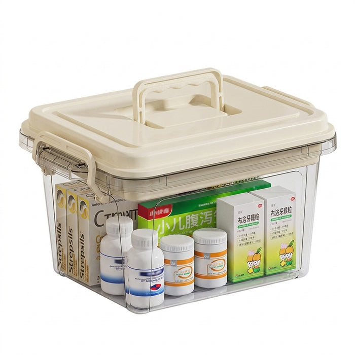Transparent Medical Storage Box — Foldable, Large-Capacity Medicine Cabinet